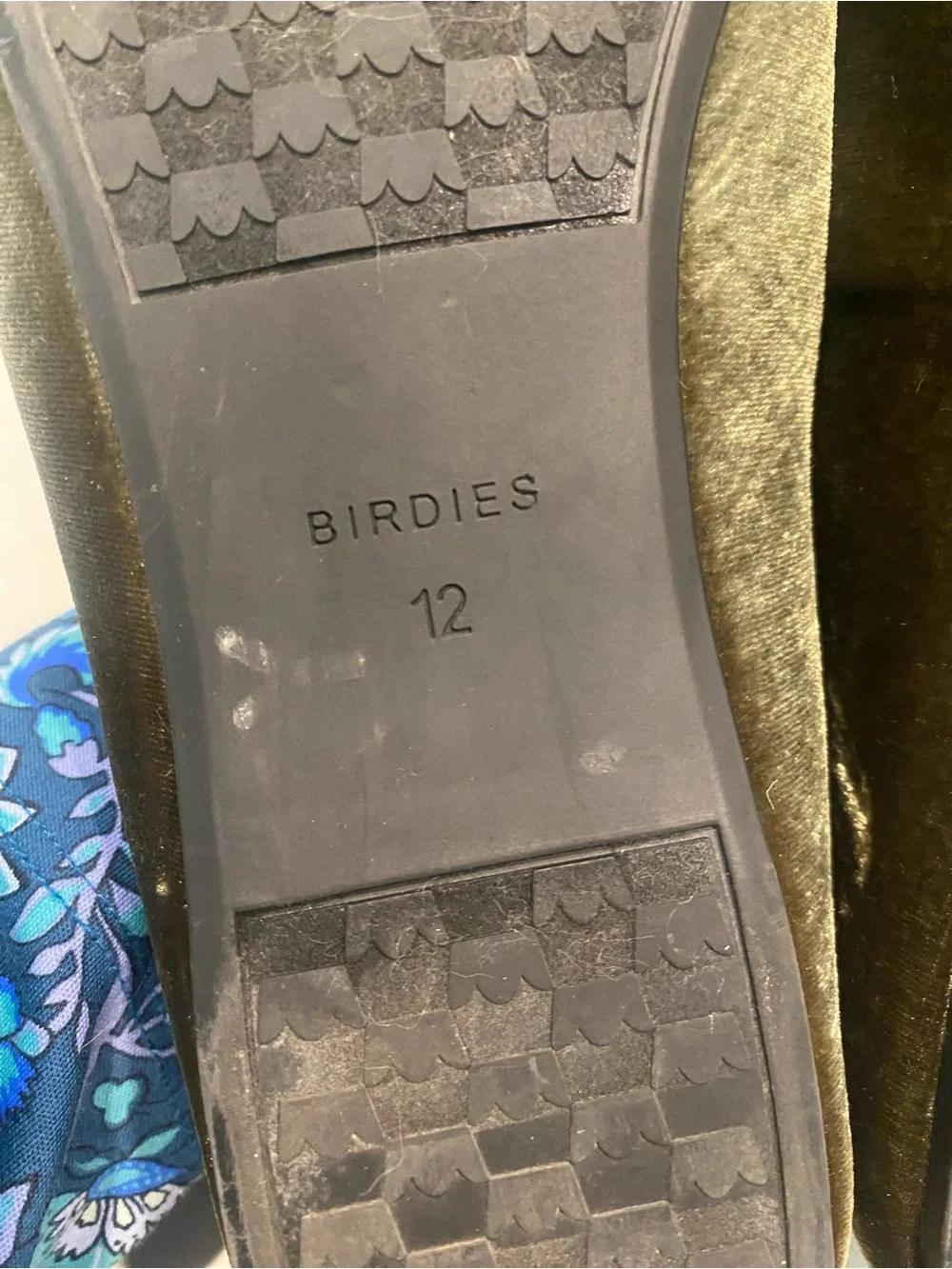 BIRDIES THE STARLING VELVET GREEN LOAFERS FLATS SMOKING SHOE SLIPPER SZ 12